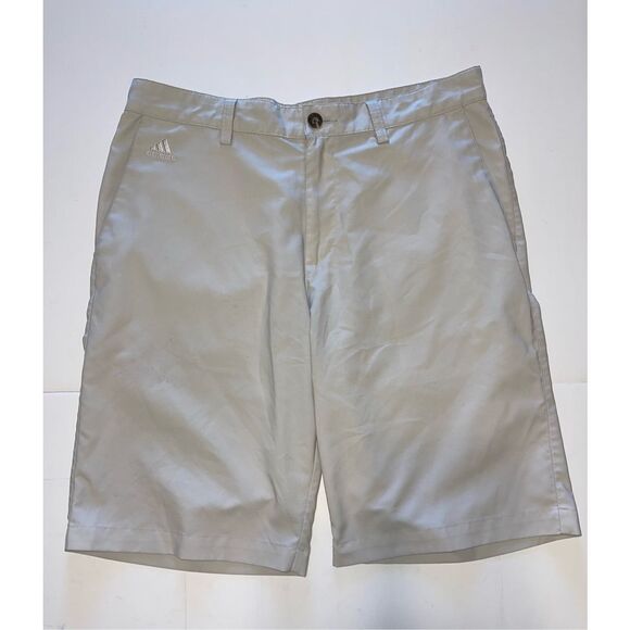Adidas Other - Adidas Shorts Mens 32 Tan Khaki Climalite Golf Bermuda Flat Front Casual Bottoms